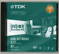 TDK Medical 4.7 GB DVD-R in j/c